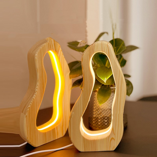 Modern Nordic Wooden Nightstand Lamp