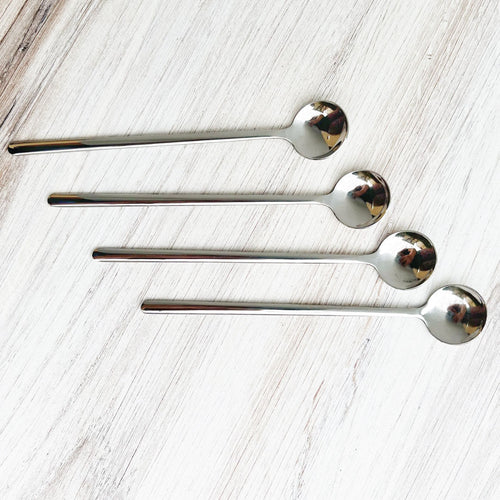 Trendy Espresso & Dessert Spoon Set with 4 Pieces