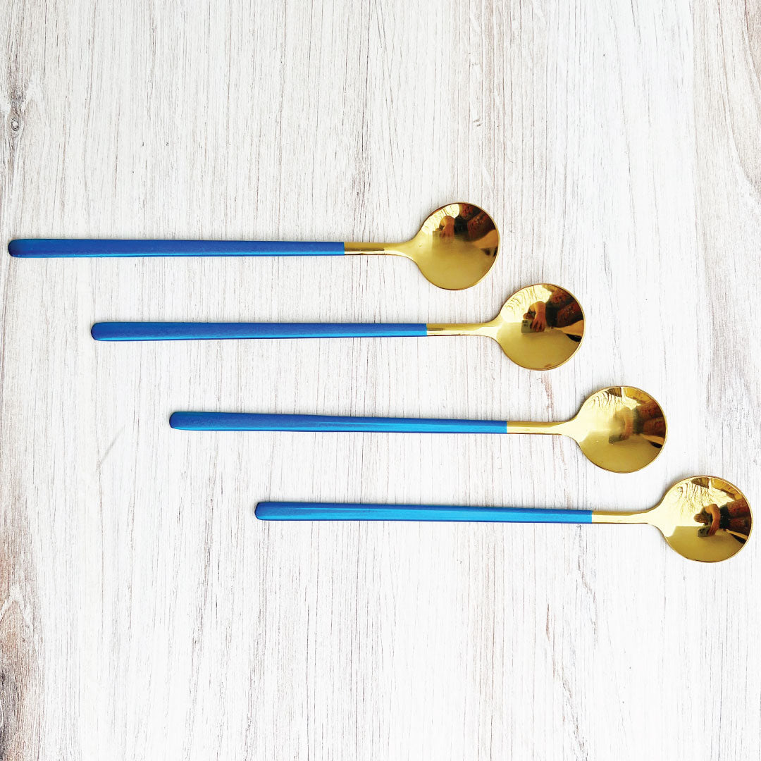 Trendy Espresso & Dessert Spoon Set with 4 Pieces